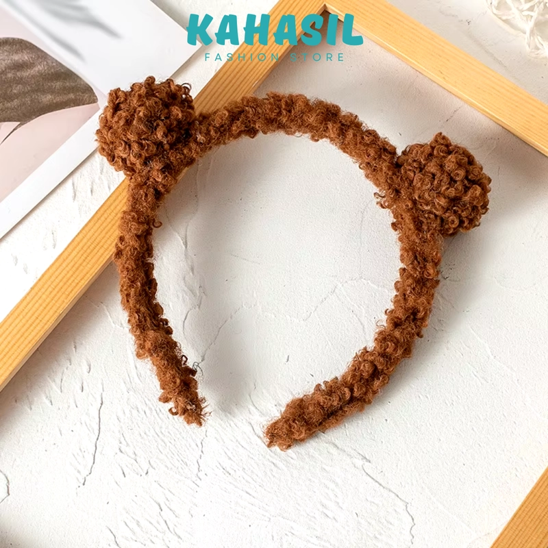 Product image KAHASIL - Bando Bandana Headband Aksesoris Rambut Bulu Lembut KMJ256 all variant COKELAT TUA